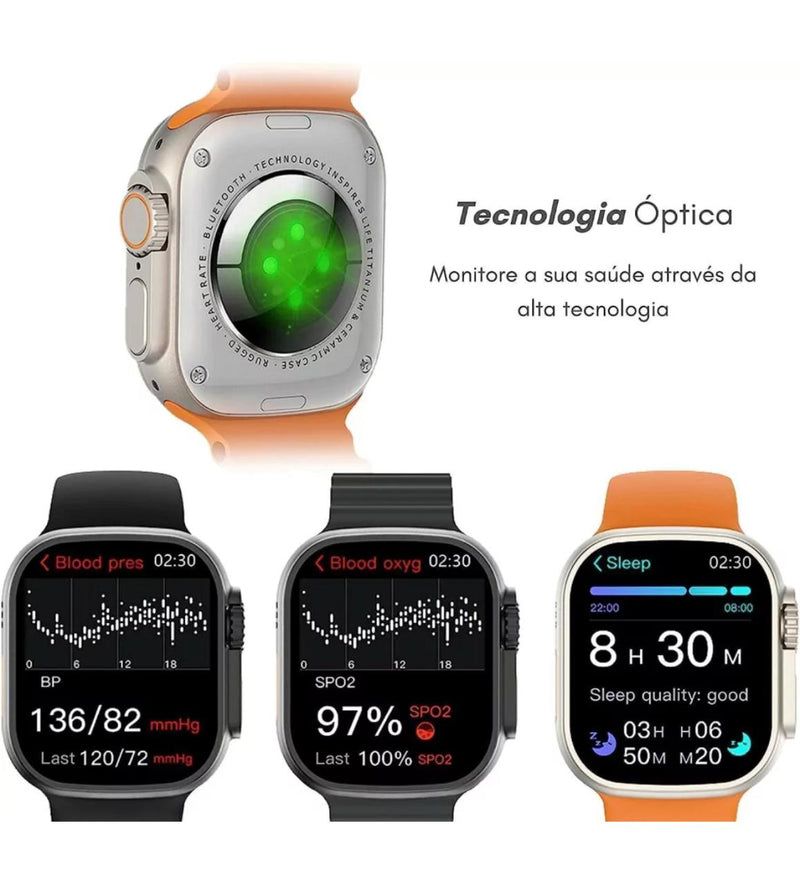 RELÓGIO SMARTWATCH SERIE 8 ULTRA- 49MM - GPS - NFC - 4 PULSEIRAS